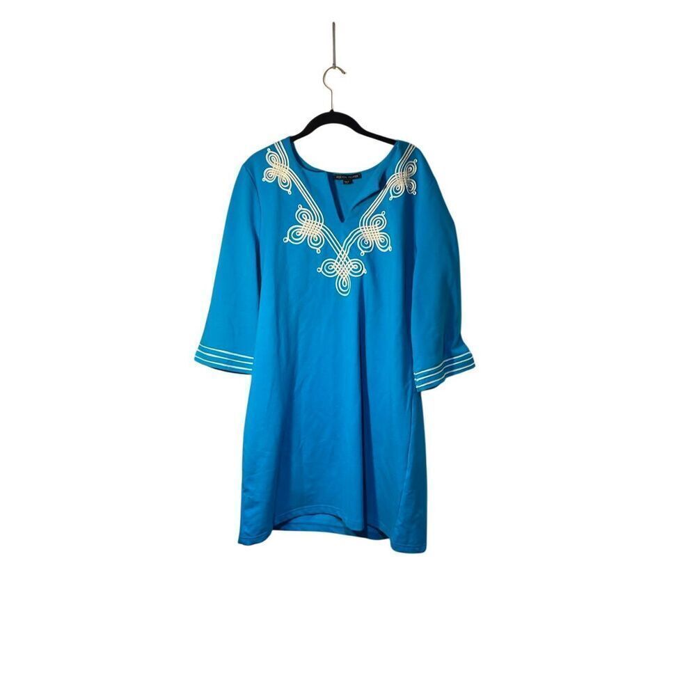 Boston proper women’s embellished V-neck blue dress XL